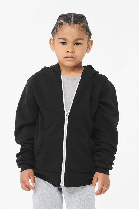 Image 1: Bella Canvas Toddler Sponge Fleece Full-Zip HoodieImage 2: Soft fleece zip hoodie for toddlersImage 3: Comfortable kids full zip sweatshirtImage 4: Blank toddler hoodie for printingImage 5: Premium Bella Canvas kids apparelImage 6: Cozy toddler fleece jacket
