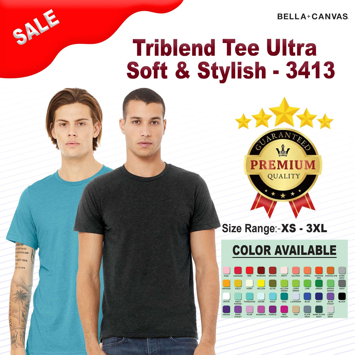 BELLA + CANVAS® Triblend Crewneck Short Sleeve Tee