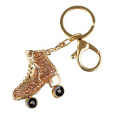 High-quality Roller Skate Rhinestone Keychain - 2 inches Metal with rhinestones