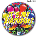 Party Time Skate Themed Button - It's My Birthday 2 1/4" button with safety pin