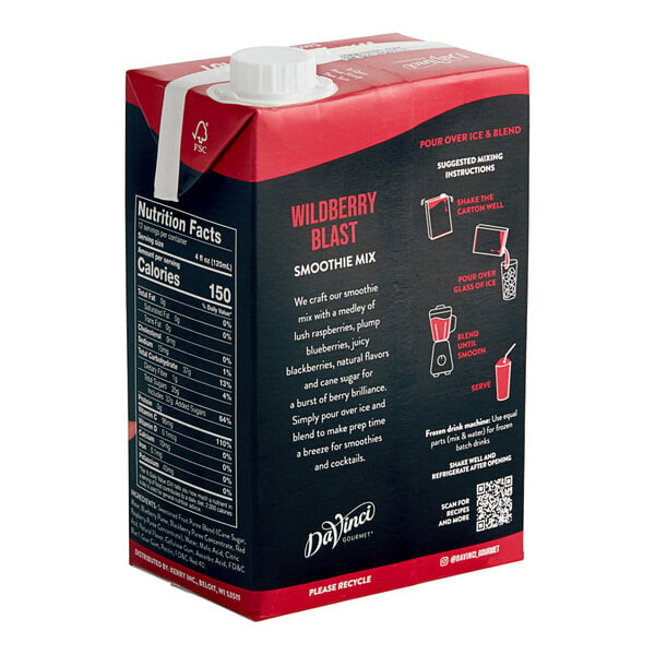 DaVinci Gourmet Wildberry Blast Real Fruit Smoothie Mix 48 fl. oz. - 6/Case