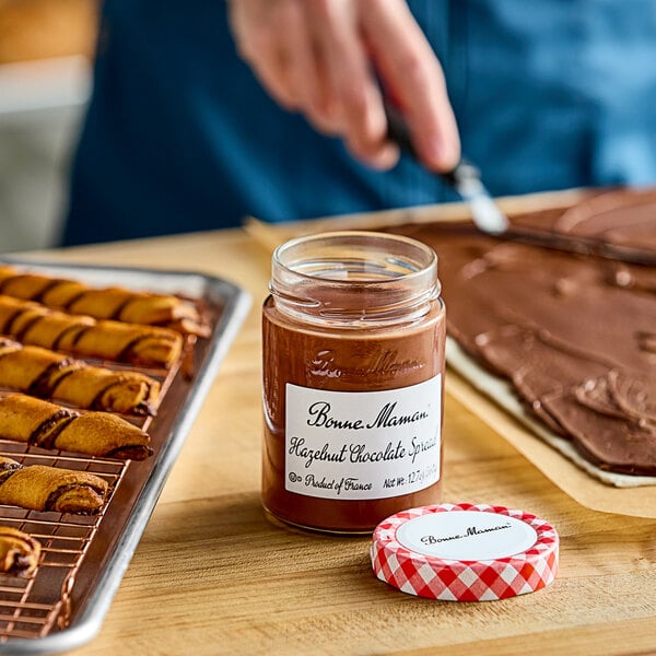 Bonne Maman Hazelnut Chocolate Spread 12.7 oz. Jar - 6/Case