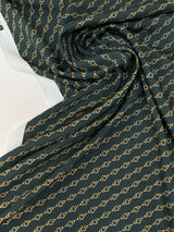 Printed Polyester Crepe Green Beige