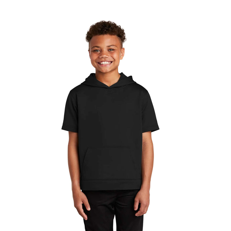Sport-Tek® Youth Sport-Wick Fleece Short Sleeve Hooded Pullover