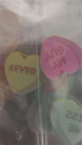 Bolsa de celofán con corazones de conversación grandes