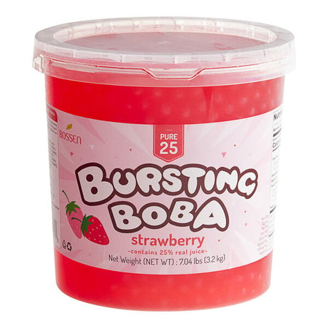 Bossen Pure25 Strawberry Bursting Boba 7.04 lb. - 4/Case