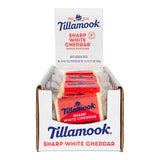 Tillamook Sharp White Cheddar Cheese Snack Portion 0.75 oz. with Merchandising Display Box (2 Boxes of 50) - 100/Case