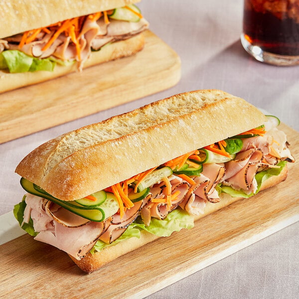 Bridor 8" x 3" Sliced Rustic Ciabatta Bun - 75/Case