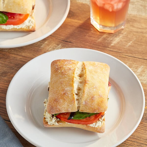 Bridor 4" x 4" Sliced Sourdough Ciabatta Bun - 60/Case