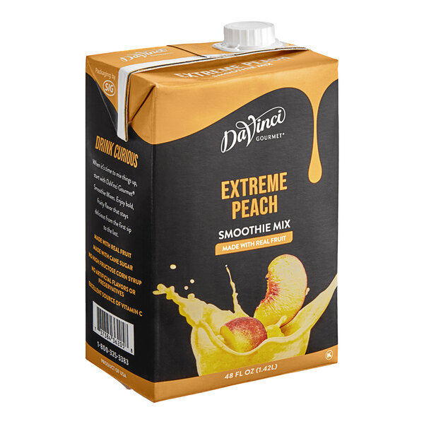 DaVinci Gourmet Extreme Peach Real Fruit Smoothie Mix 48 fl. oz. - 6/Case