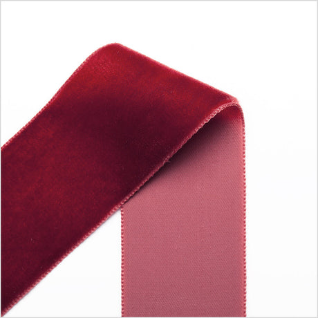 Single Faced Velvet Ribbon Made in Italy - 1.5" - Dark Rust - Sabine Collection