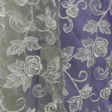 Beaded Corded Floral Bridal Lace Fabric 52" Wide