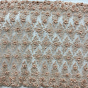 1 Yard Beaded 3D Floral Lace Fabric on Polyester Net Mesh, Embroidered Textile, 54" Width