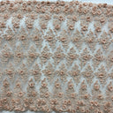 Beaded 3D Floral Lace Fabric Peach 48" Wide