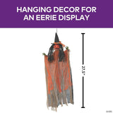 27 1/2" Hanging Orange Pumpkinhead Scarecrow with Hat Halloween Decoration