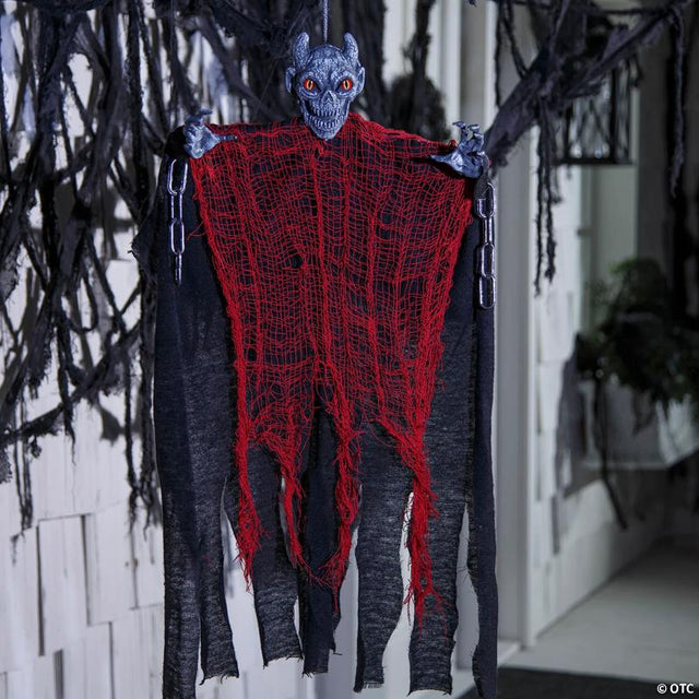 27 1/2" Hanging Red & Black Devil Halloween Decoration