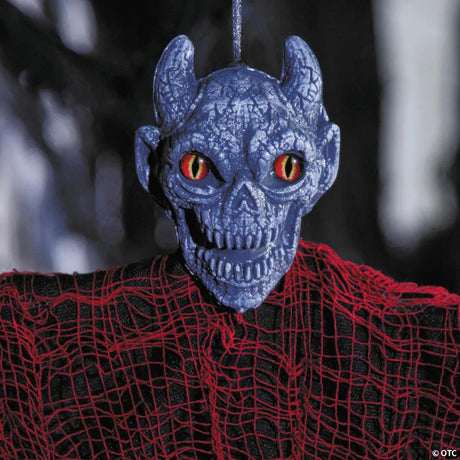 RADYAN Hanging Devil Halloween Decoration with Tattered Clothing for Halloween Displays shown in a clear product image