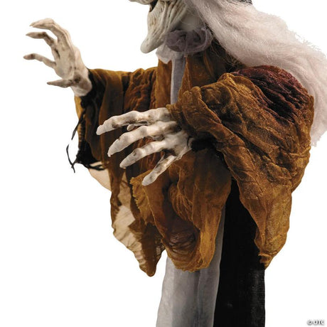 RADYAN Hanging Smiling Witch with Hair and Dress Halloween Decoration shown in a clear product image