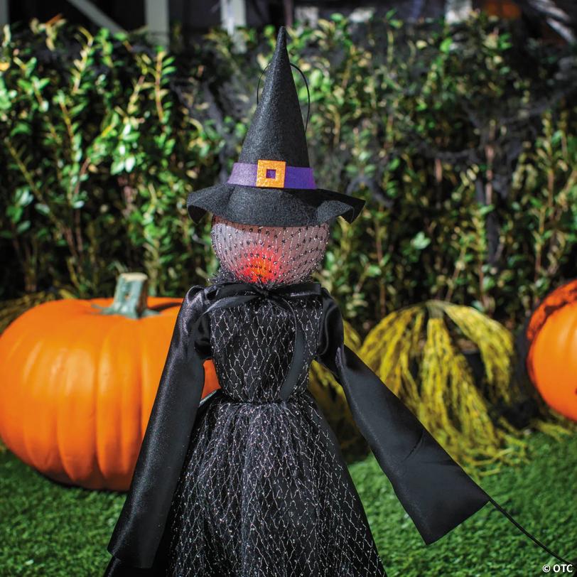 27 1/2" Light-Up LED Witch Pathway Yard Stakes Halloween Decoration