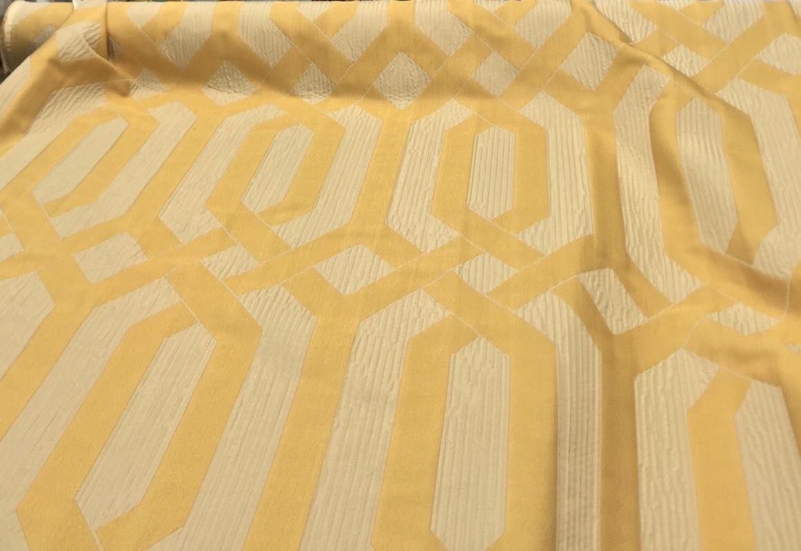 P Kaufmann Interwined Woven Fabric - Yellow Gold, 61" Width, 15.10" Horizontal Repeat, 23.20" Vertical Repeat (1 Yard)