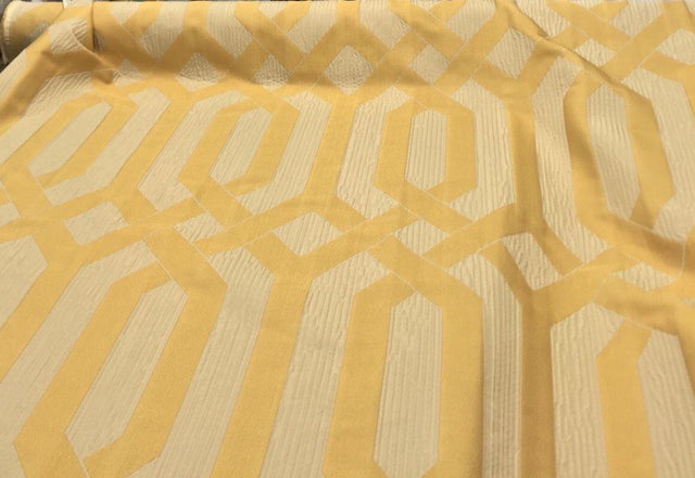 P Kaufmann Interwined Woven Fabric - Yellow Gold, 61" Width, 15.10" Horizontal Repeat, 23.20" Vertical Repeat (1 Yard)
