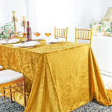 Crushed Velvet Rectangular Tablecloth 90x156 Gold