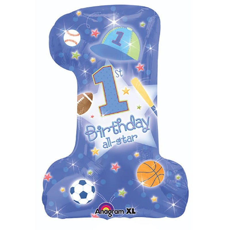 Foil Balloon Boys 1st Birthday All-Star