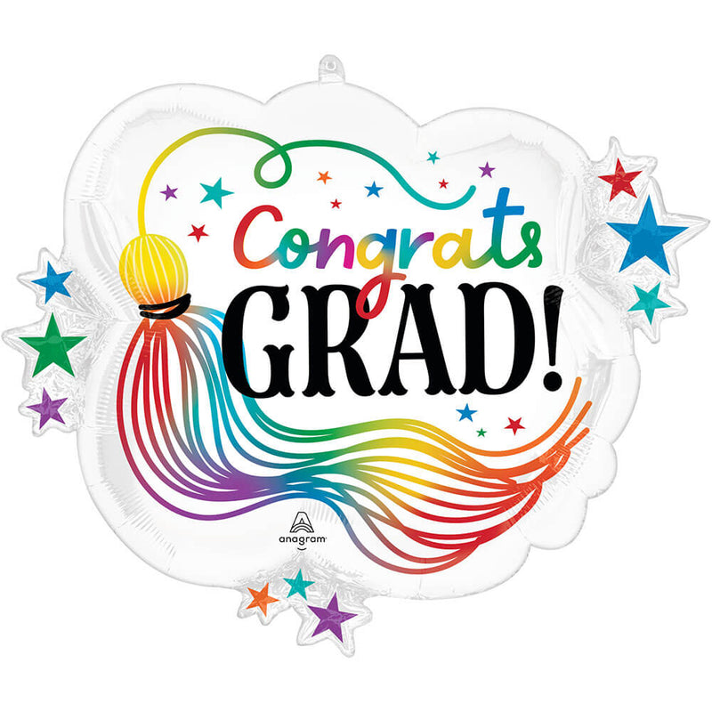 Foil Balloon Congrats Grad Rainbow Tassel