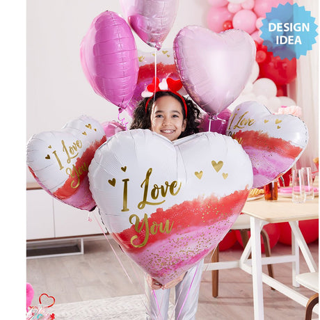 Love Foil Balloon 28 Inch Geode Watercolor