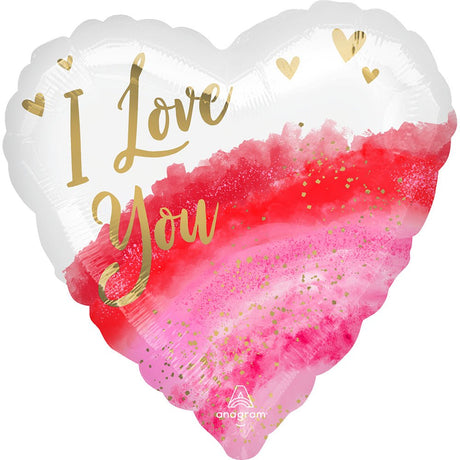 Love Foil Balloon 28 Inch Geode Watercolor
