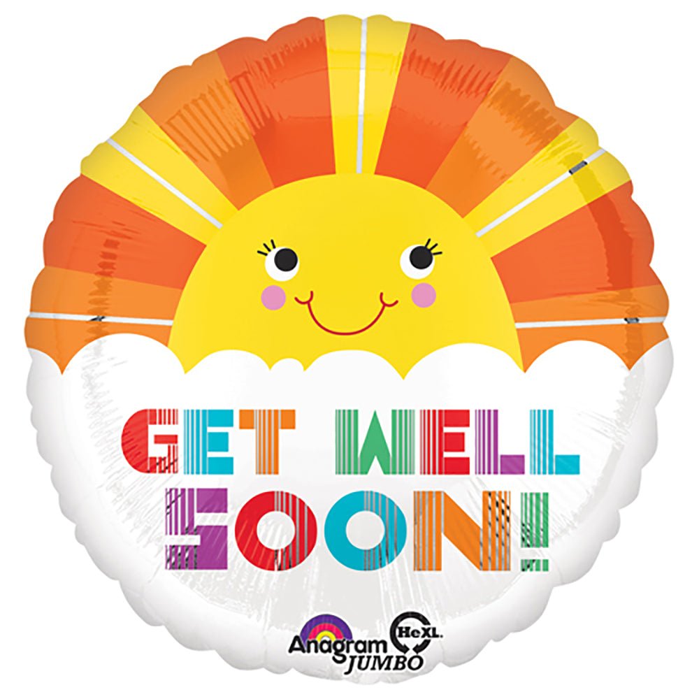 Get Well Soon Smiley Sunshine Foil Balloon