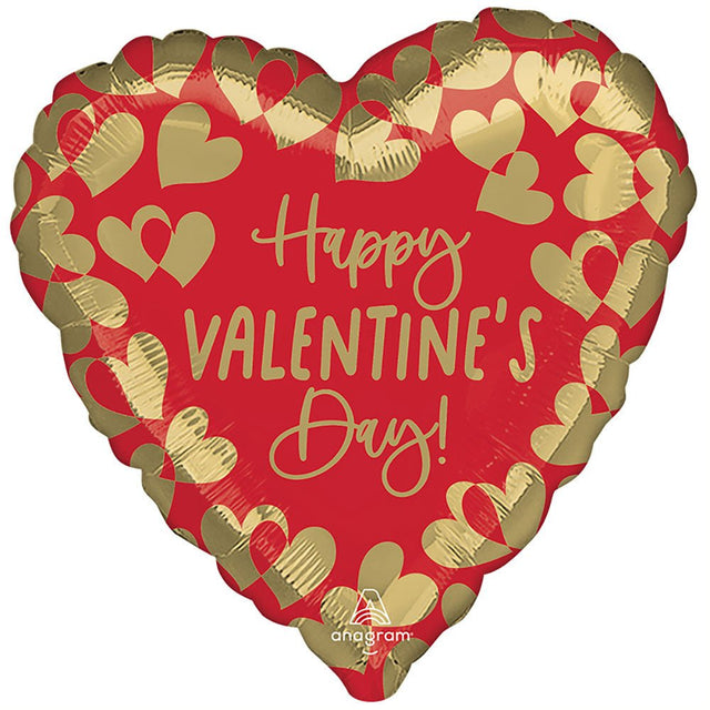 Foil Balloon 28 Inch Golden Happy Valentine's Day