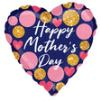 Mother's Day Foil Balloon 28 Inch Navy Dots