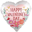 Valentine's Day Foil Balloon 28 Inch Romantic Flowers