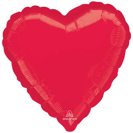 Heart Foil Balloon - Metallic Red