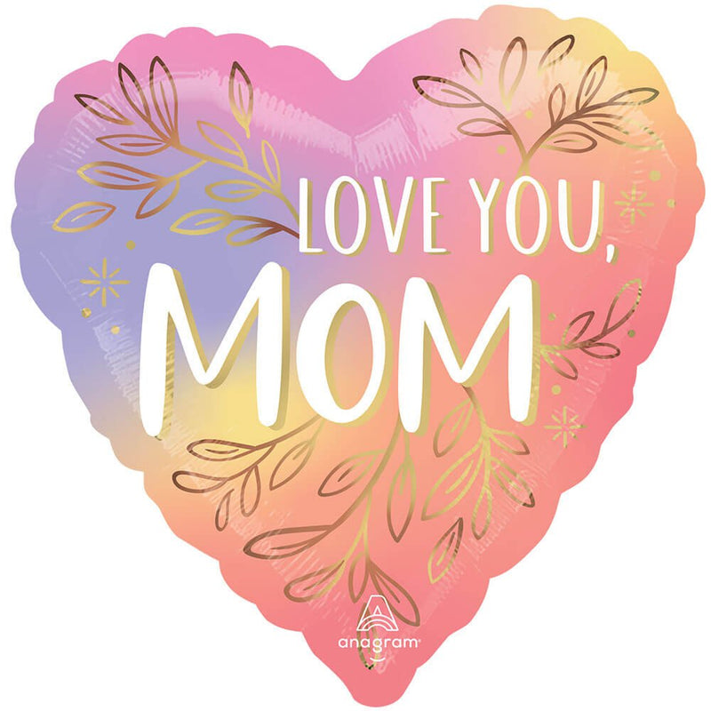 Foil Balloon Love You Mom Botanical Traces