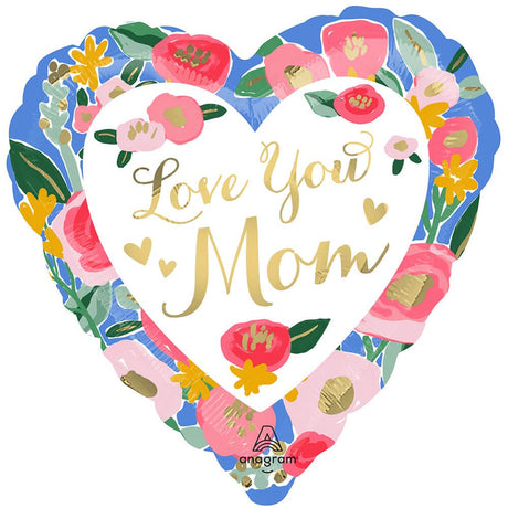 Foil Balloon 28 Inch Love You Mom
