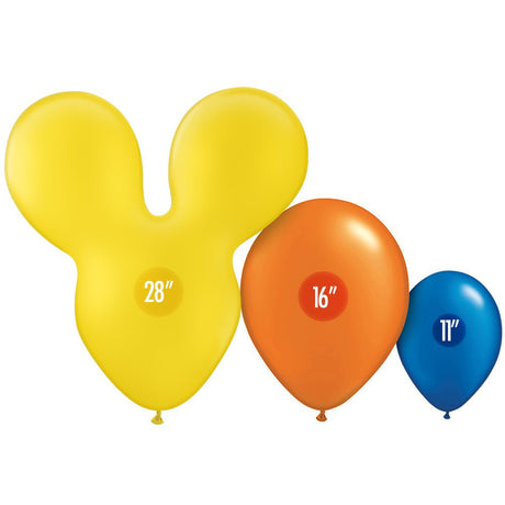 Latex Mousehead Balloon Yellow 28 Inch