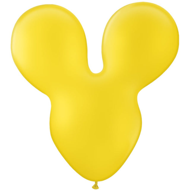 Latex Mousehead Balloon Yellow 28 Inch