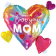 Foil Balloon 28 Inch Love You Mom Heart