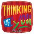 Foil Balloon Red Stripe Thinking Of You 28 Inch