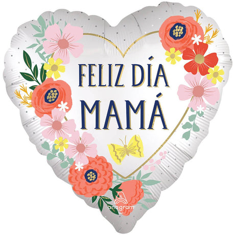 Foil Balloon Satin Feliz Dia Mama Blooms