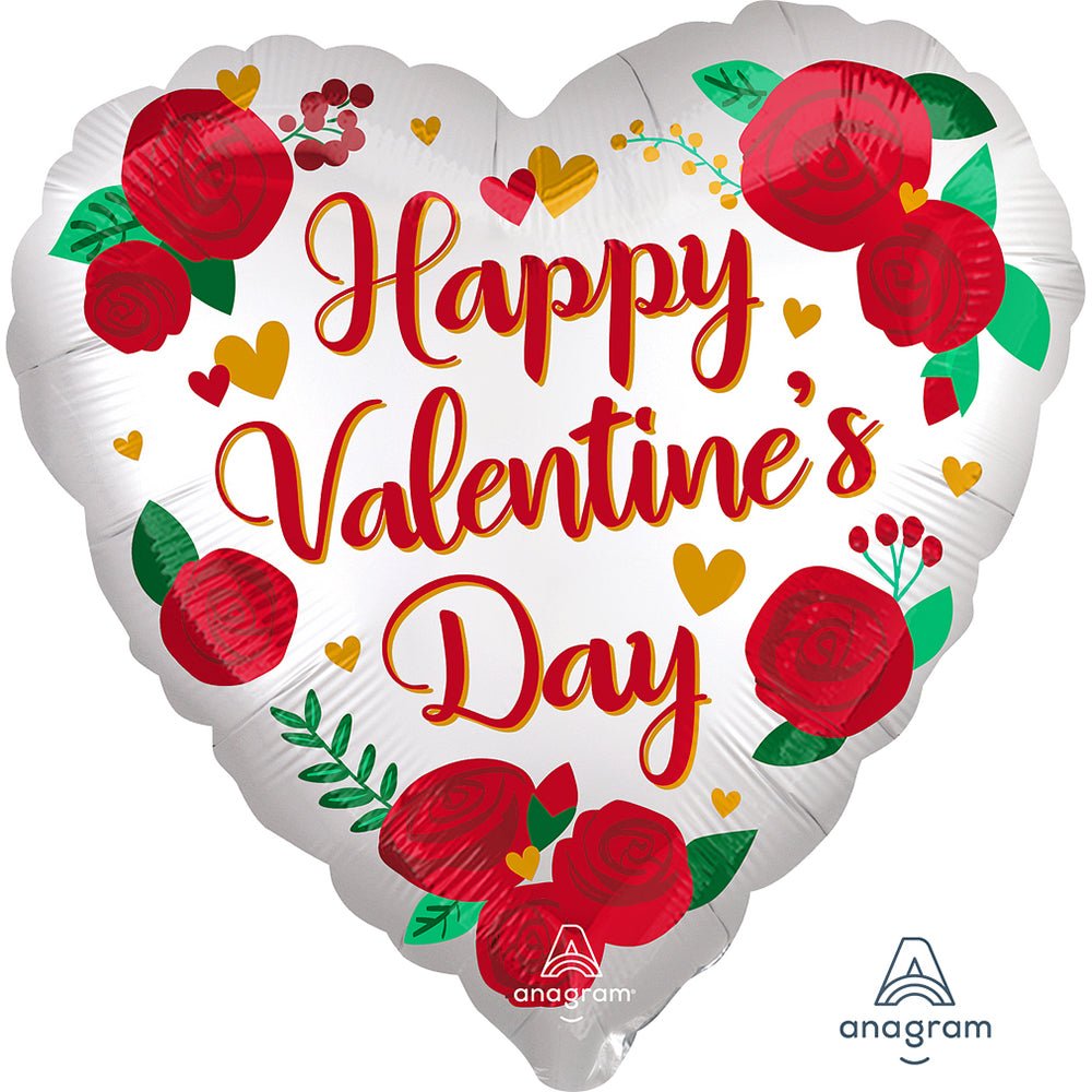 Valentine's Day Roses Foil Balloon