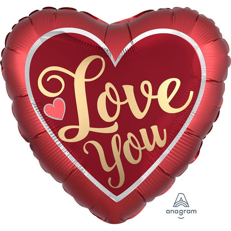 Heart Foil Balloon 28 Inch Sangria & Gold