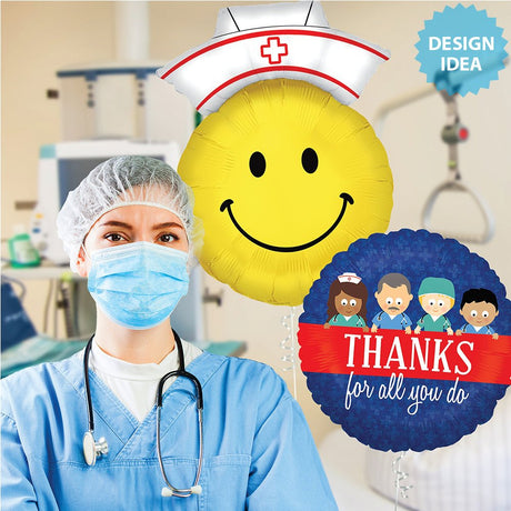 Smiley Nurse Foil Balloon 28 Inch