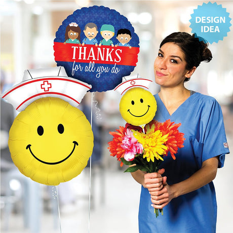 Smiley Nurse Foil Balloon 28 Inch