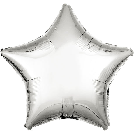 Foil Balloon 28 Inch Star Metallic Silver