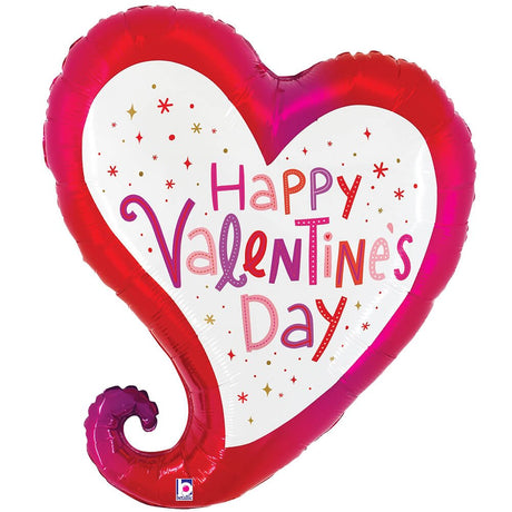 Valentine Sparkle Heart Foil Balloon 28 Inch