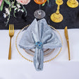 Crushed Velvet Dinner Napkins 20x20 Dusty Blue