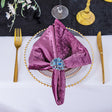 Crushed Velvet Cloth Dinner Napkins 20x20 Mauve